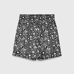 Детские шорты Кружевной черно белый узор