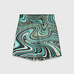Шорты детские Розово-зелёные разводы на воде паттерн, цвет: 3D-принт