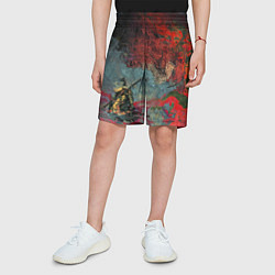 Шорты детские Sekiro Самурай против дракона, цвет: 3D-принт — фото 2