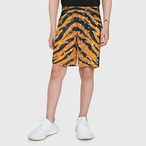 Детские шорты Новогодняя шкура тигра / 3D-принт – фото 3