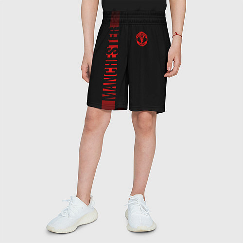 Детские шорты МАНЧЕСТЕР ЮНАЙТЕД RED LINE / 3D-принт – фото 3