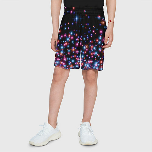 Детские шорты ПРАЗДНИЧНЫЕ НОВОГОДНИЕ ОГОНЬКИ 2022 / 3D-принт – фото 3