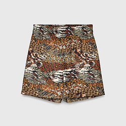 Шорты детские Шкуры Диких Животных, цвет: 3D-принт