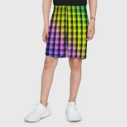 Шорты детские Градиентный клетчатый узор, цвет: 3D-принт — фото 2