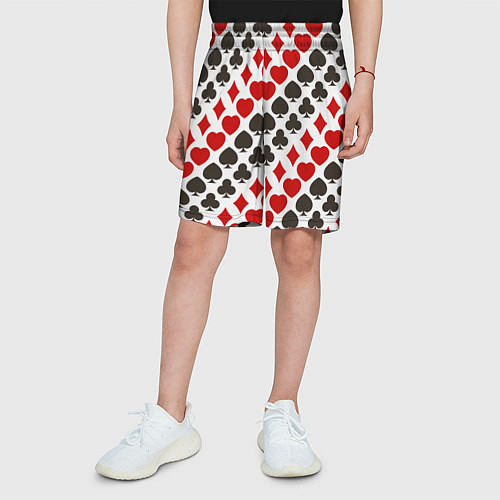 Детские шорты Карточные Масти Card Suits / 3D-принт – фото 3