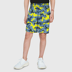 Шорты детские Камуфляж Жёлто-Голубой, цвет: 3D-принт — фото 2