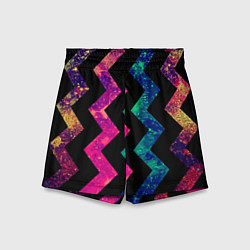Шорты детские Геометрический паттерн Neon, цвет: 3D-принт