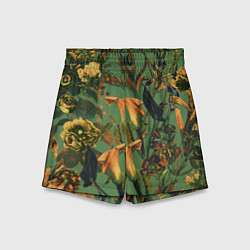 Шорты детские Цветы Оранжевые, цвет: 3D-принт