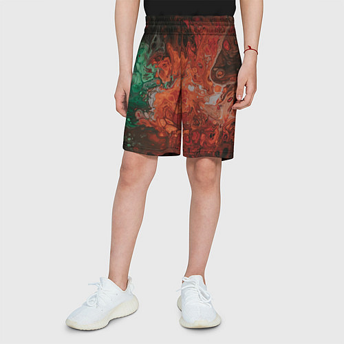 Детские шорты Размытые краски цветная абстракция / 3D-принт – фото 3