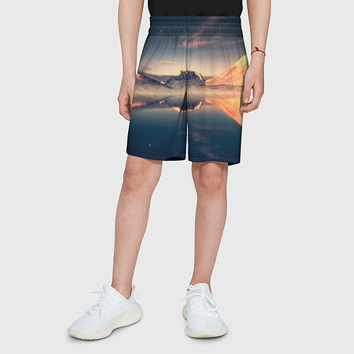Детские шорты Горы озеро / 3D-принт – фото 3