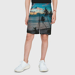 Шорты детские Вечерний остров, цвет: 3D-принт — фото 2
