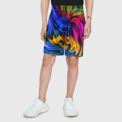 Шорты детские Абстрактная неоновая композиция Abstract neon comp, цвет: 3D-принт — фото 2