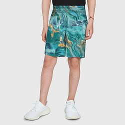 Шорты детские Имитация малахита, цвет: 3D-принт — фото 2