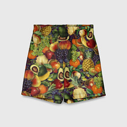 Шорты детские Вкусные Летние Фрукты, цвет: 3D-принт