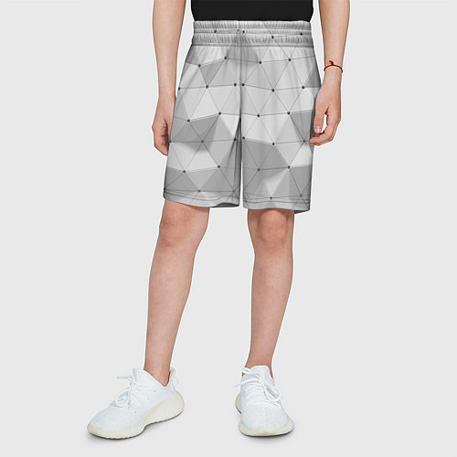 Детские шорты Полигональный объёмный паттерн / 3D-принт – фото 3