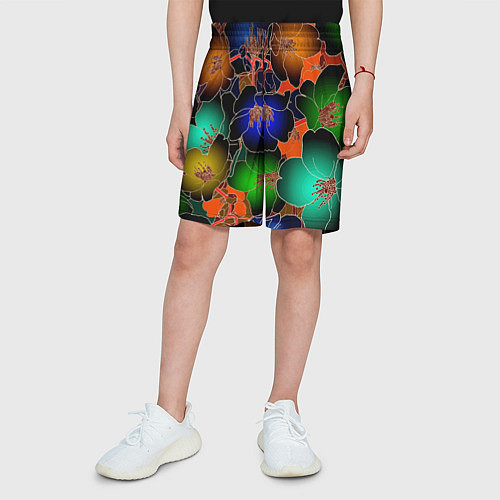 Детские шорты Vanguard floral pattern Summer night Fashion trend / 3D-принт – фото 3