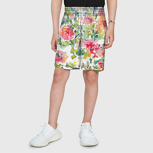 Детские шорты Floral pattern Watercolour Summer / 3D-принт – фото 3