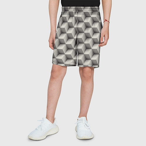 Детские шорты 3D Куб Оптическая иллюзия 3D Cube / 3D-принт – фото 3