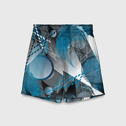 Шорты детские Абстрактный серо-синий принт, цвет: 3D-принт