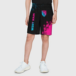 Шорты детские West Ham Neon Gradient, цвет: 3D-принт — фото 2