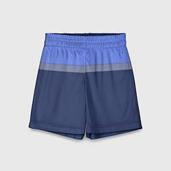 Шорты детские Серая полоса на синем, цвет: 3D-принт