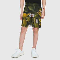 Шорты детские Цветы колокольчик - весна, цвет: 3D-принт — фото 2