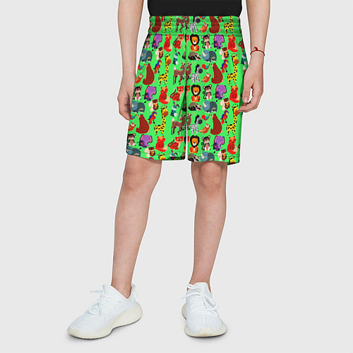 Детские шорты WILD ANIMALS OF THE ZOO / 3D-принт – фото 3