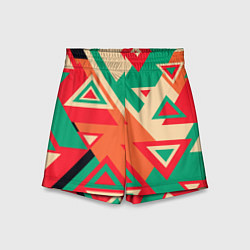 Шорты детские Треугольный хаос, цвет: 3D-принт