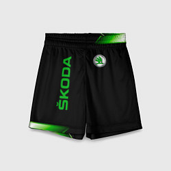 Шорты детские Skoda Sport Абстракция, цвет: 3D-принт
