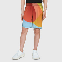 Шорты детские Абстрактные разноцветные листы, цвет: 3D-принт — фото 2