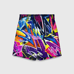 Шорты детские Крутое экспрессивное граффити, цвет: 3D-принт