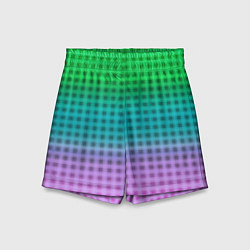 Детские шорты Gradient lilac green plaid