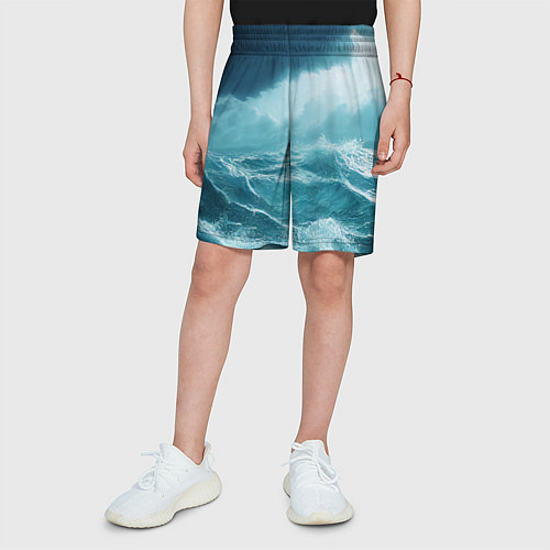 Детские шорты Буря в море / 3D-принт – фото 3