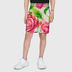 Шорты детские Яркие выразительные розы, цвет: 3D-принт — фото 2
