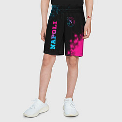 Шорты детские Napoli - neon gradient: надпись, символ, цвет: 3D-принт — фото 2