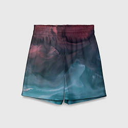 Шорты детские Розовый и синий дым во тьме, цвет: 3D-принт