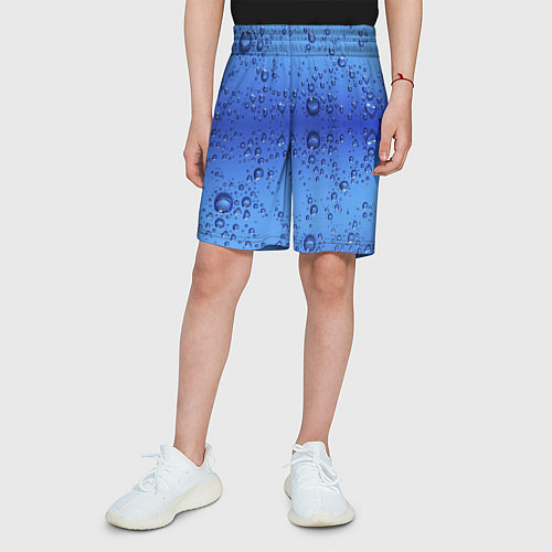 Детские шорты Капли воды - текстура / 3D-принт – фото 3
