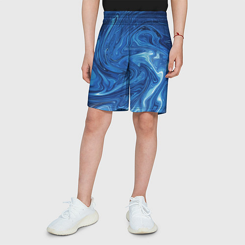 Детские шорты Волновые разводы на поверхности воды / 3D-принт – фото 3