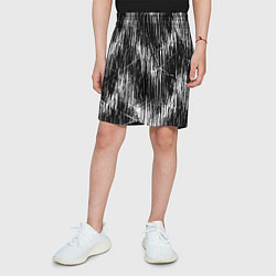 Шорты детские Черно-белые штрихи, зигзаг, цвет: 3D-принт — фото 2