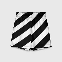 Шорты детские Черно белые полоски, цвет: 3D-принт