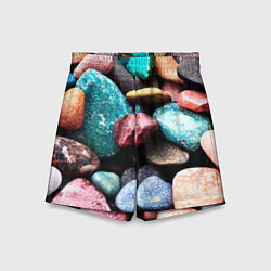 Шорты детские Камни разноцветные, цвет: 3D-принт