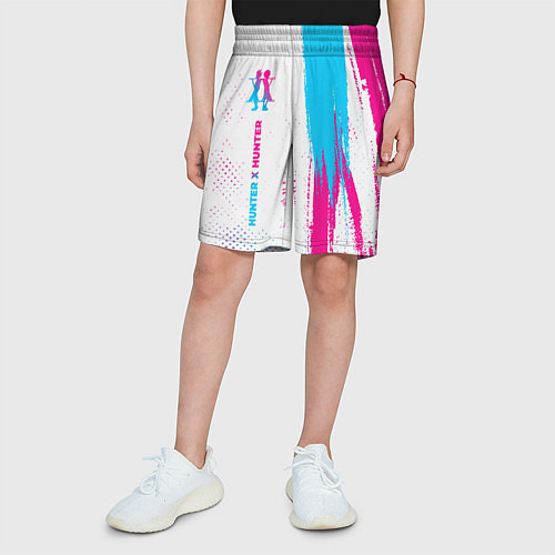 Детские шорты Hunter x Hunter neon gradient style: по-вертикали / 3D-принт – фото 3
