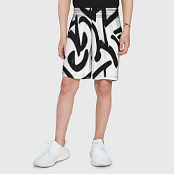 Шорты детские Хаотичные узоры в стиле граффити, цвет: 3D-принт — фото 2