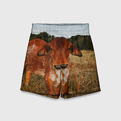 Шорты детские Коровка на поле, цвет: 3D-принт