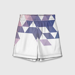 Шорты детские Розово-фиолетовый паттерн и белый фон, цвет: 3D-принт