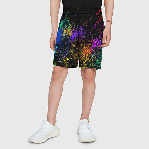 Детские шорты Абстрактные брызги краски / 3D-принт – фото 3