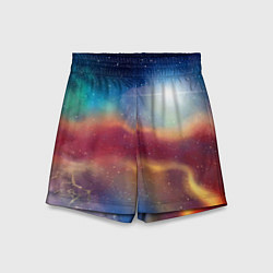 Шорты детские Многогранное космическое пространство - яркая звез, цвет: 3D-принт