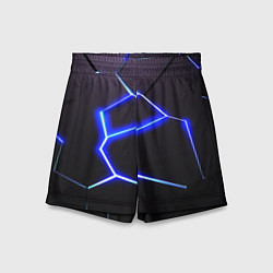 Шорты детские Неоновый разлом плит, цвет: 3D-принт