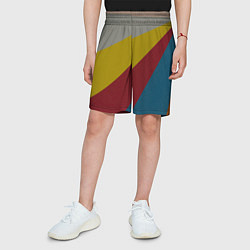 Шорты детские Разнoцветные линии, цвет: 3D-принт — фото 2