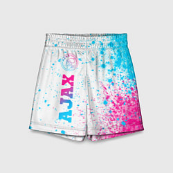 Шорты детские Ajax neon gradient style: по-вертикали, цвет: 3D-принт